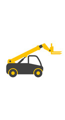 Naklejka premium Industrial Telehandler Lifting Equipment Icon Isolated White Background Graphic Design