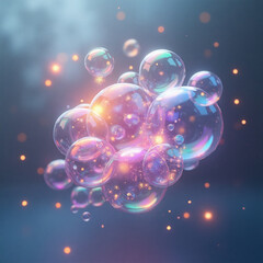 abstract background with soap bubbles