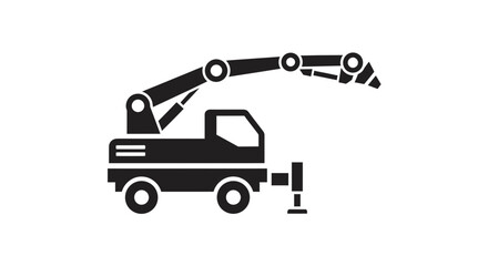 Modern Concrete Pump Truck Vector Icon Representing Essential Construction Site Machinery