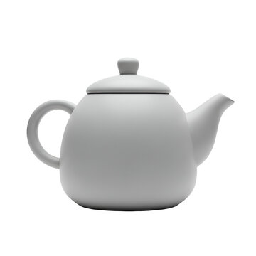 White teapot on a plain white background