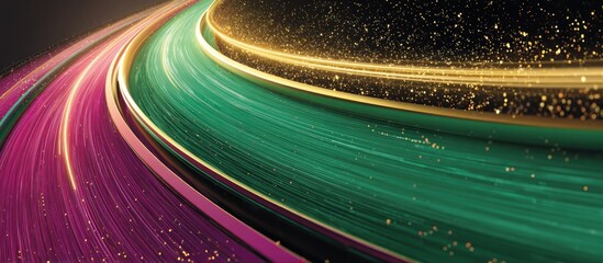 Viintimate apparelnt abstract light trails in swirling motion with purple and green hues