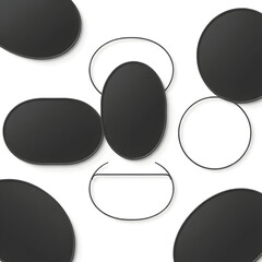 Black oval banner frame vector collection
