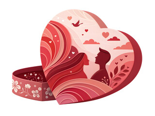 red heart on a white background