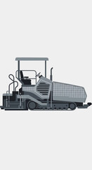 Fototapeta premium Modern Heavy Industrial Asphalt Paver Machine Building Infrastructure Vector Graphic