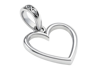 silver heart on white background