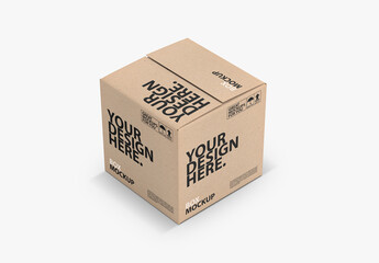 Kraft Cardboard Box packaging Mockup