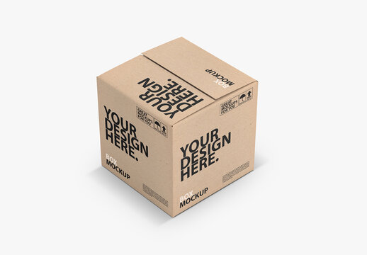 Kraft Cardboard Box packaging Mockup