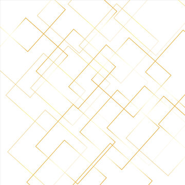 Geometric pattern of golden and white color of many squares and rectangle, realistic line wave geometric circle shape with modern minimal and clean white golden background, lines pattern texture.