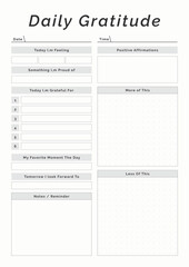 Daily Gratitude Template Page
