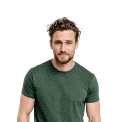 Obraz premium Casual portrait of a man smiling, isolated on transparent background, png