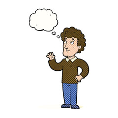 Fototapeta premium Man standing with thought bubble