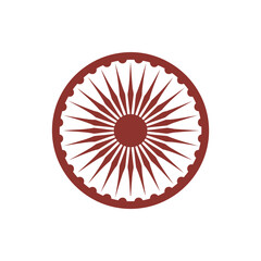 Indian Dharma Chakra Emblem Vector Graphic