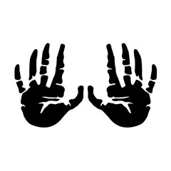 Vector illustration of a diverse group of human hands and children's palms raised up as a volunteer charity symbol for help