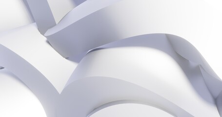 Abstract metallic curve waves background 3d render
