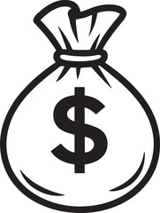 black and white dollar symbol