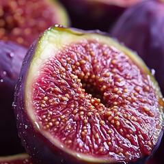 Reife Feige in extremer Nahaufnahme
