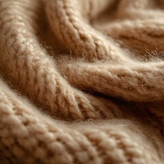 Weiche Stricktextur in warmen Naturt&ouml;nen
