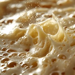 Schmelzender K&auml;se mit luftiger Struktur in Nahaufnahme
