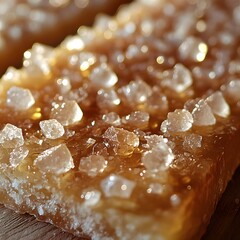 Goldene Zuckerstruktur in extremer Makroaufnahme
