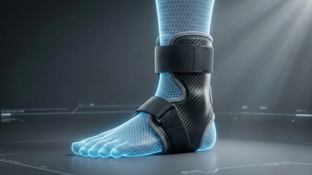 Realistic 3D Rendering of Ankle Brace for Injury Recovery Support