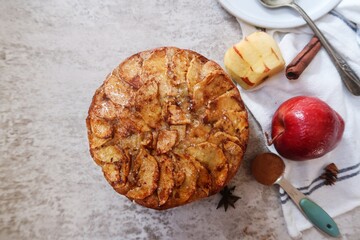 Homemade apple cinnamon upside down cake, Fall desserts