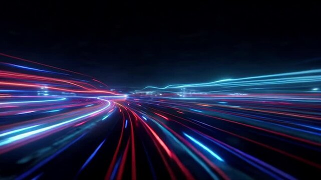 Abstract Light Trails Speed Motion Blur Background.