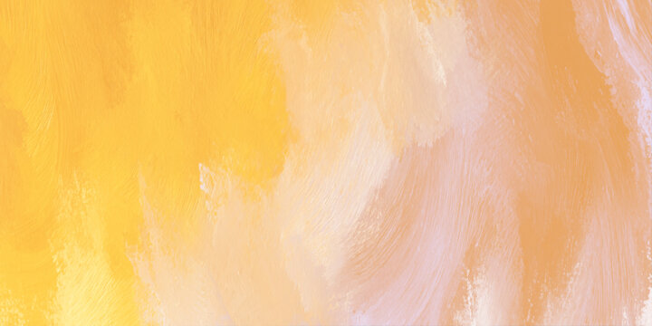 Abstract soft yellow and peach oil paint background with expressive textured brush strokes for elegant stationery design, wellness branding.