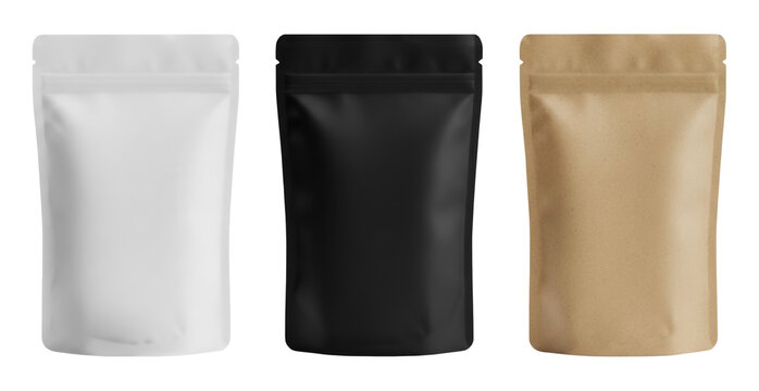 Zipper bag isolated on transparent background. Mockup