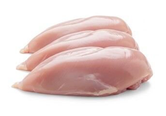 Fresh raw chicken breast fillets on white background
