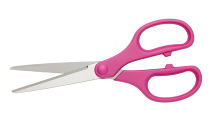 Isolated Pink Scissors, Craft Tool with Steel Blades for Cutting Paper and Fabric