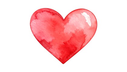 Fototapeta premium Watercolor Heart Illustration - Symbol of Love and Affection.