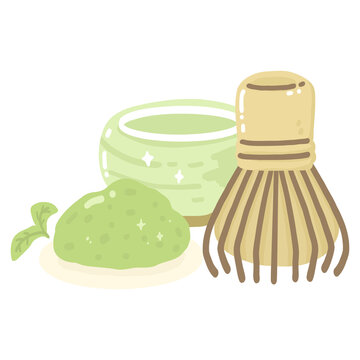 Matcha Tea Set Illustration