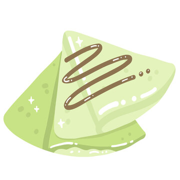 Matcha Crepe Illustration