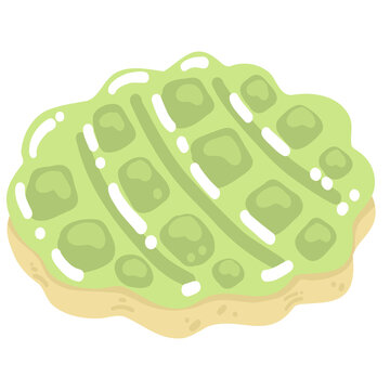 Matcha Waffle Illustration