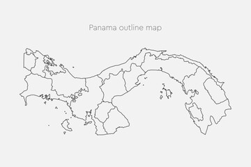 Vector map country Panama divided on regions