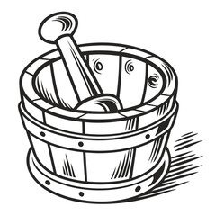 Fototapeta premium Clean Flat Vector Icon of a Traditional Wooden Confectionery Mold.