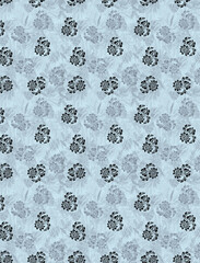 Floral Wallpaper Background Blue Floral Pattern | Vintage Seamless Floral Wallpaper Design for Fabric Print, Home Decor, Wrapping Paper