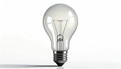 Lightbulb resting on white surface, creating bright, transparent illumination for conceptual ideas