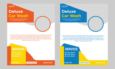 Washing Car Business Flyer Templates