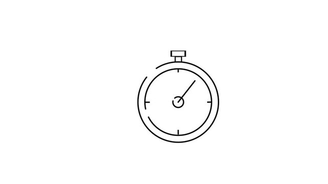 Simple watch wall clock continuous one line drawing, simple single line
