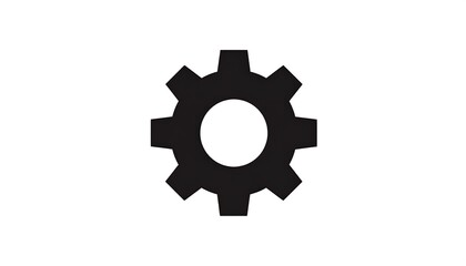 Black and White Gear Icon for Settings and Configuration.