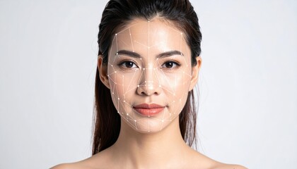Beautiful Asian Woman Portrait with Clean Skin.