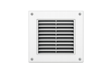 Fototapeta premium Clean white ventilation grille with screws on a black background