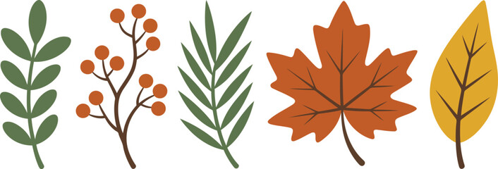 Vibrant autumn leaves and branches in warm colors