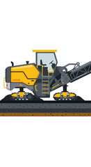 Obraz premium Powerful Road Construction Milling Machine Removing Old Asphalt Layer For Resurfacing