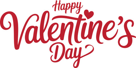 Happy Valentine's Day greeting with red text on white background