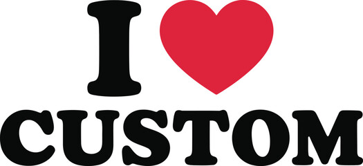 Custom love heart symbol with text