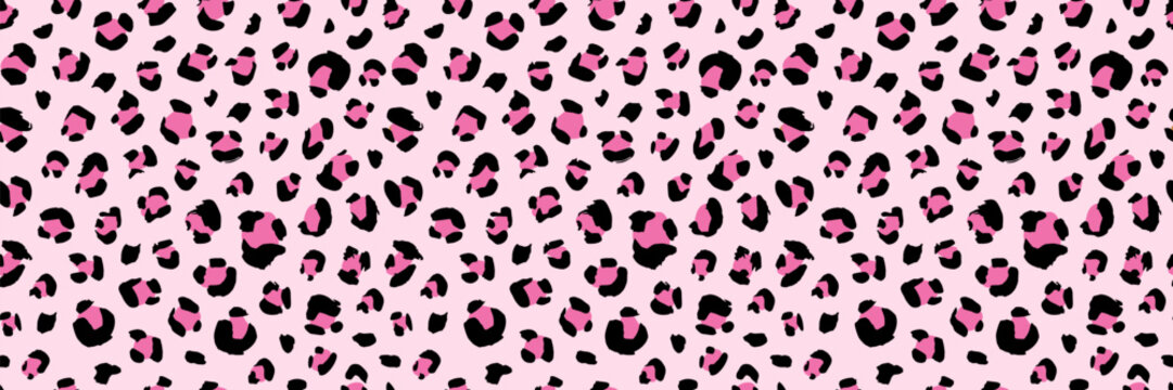 Pink leopard pattern with cheetah spots creates seamless animal print background. Cute safari texture for modern fashion design with abstract jungle inspired leopard motifs.