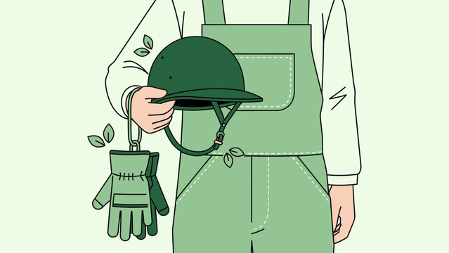 Ready To Start Gardening With Hat And Gloves For Eco Friendly Lifestyle Concept