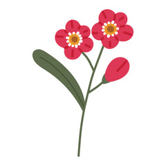 Flower element, Plant vector illustration, Digital flower design, Abstract floral item vector
